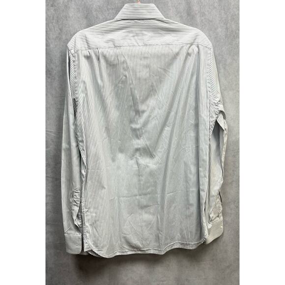 Psycho Bunny Double Pinstripe Single Needle White & Blue Button Up Shirt Size S - Picture 3 of 12